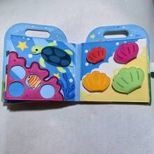 1件兒童早教教育玩具 適合幼兒的毛氈學習板 忙碌板 忙碌書 幼兒園學習活動 兒童旅行玩具 - 手提海洋書 - 查看 8