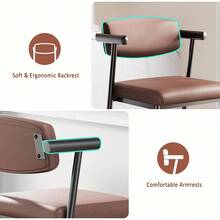 Counter Height Bar Stools Set With Arms - Modern Bar Chair, Counter Height Chair, Comfortable Bar Chair - Brown - View 10