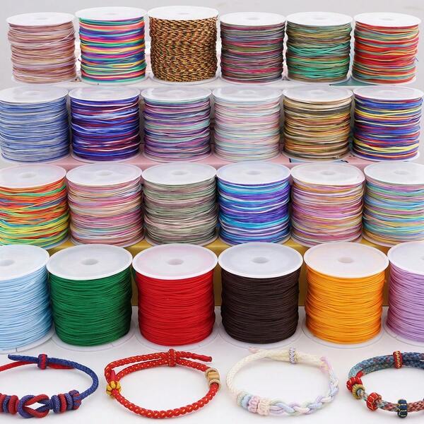 Cuộn dây nylon thủ công 30M, với nhiều màu sắc tươi sáng để lựa chọn, hoàn hảo để làm đồ trang sức, vòng tay, vòng cổ, hạt, dây treo và các dự án macrame, cũng như các vật liệu làm đồ trang sức khác
