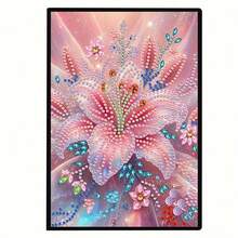 1 Set 5D DIY Diamond Painting Notebook, Floral Pattern Diamond Art Notebook Kit, Suitable For Handmade Creative Gift - BJ078 - View 6