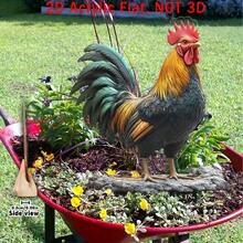 Hiasan Halaman Ayam Jantan Akrilik 2D yang Cerah, Dekorasi Luar Ruangan Tahan Cuaca untuk Pot Bunga, Halaman Rumput, dan Halaman Belakang, Unik - C - View 6