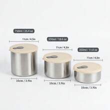 304 Stainless Steel Food Container, Stackable Refrigerator Sealed Fresh-Keeping Box, Fruit And Vegetable Meat Storage Box With Lid, Large Capacity Food Preservation Box, Suitable For Kitchen Food Storage And Organization - Multicolor - View 11