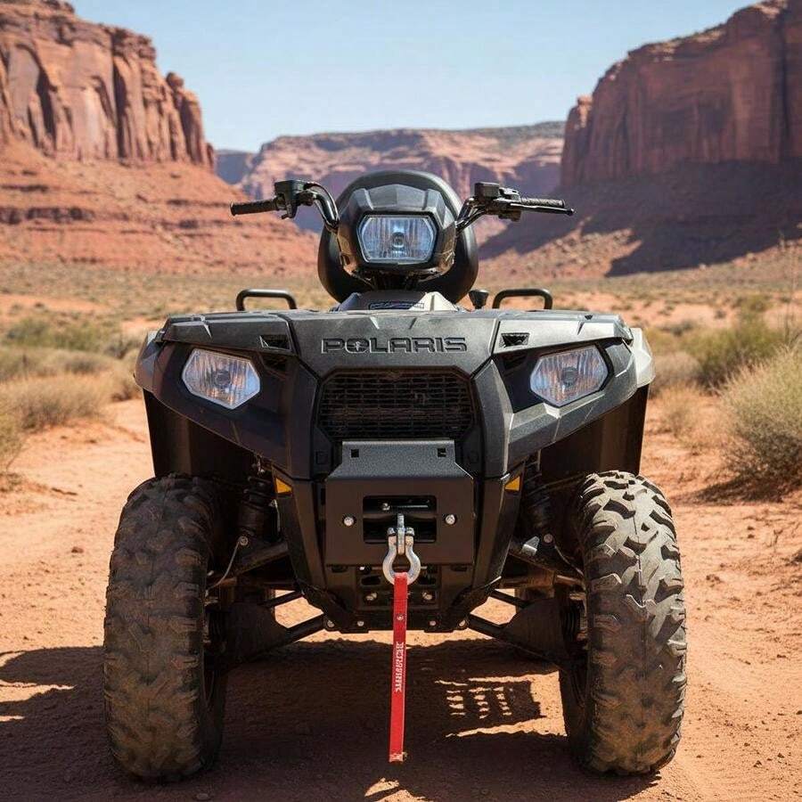 [Free Shipping] Winch Mount, Winch Capacity Of 2000-3600 Lbs, Trailer Hitch Winch Mount For Select Polaris Sportsman Models (2009 And Newer), 2 Mounting Hole Design, Powder Coated Steel, Fit For Desert Rescue-XY507391 - Multicolor - View 1