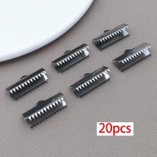 10/20个带夹子的矩形丝带末端，不锈钢金色丝带压接末端，皮革捏合式压接扣，适用于DIY项链、手链、珠宝制作工艺配件 - 彩色 - 查看 12