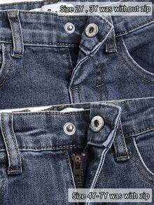 Quần jeans ống đứng màu tối cổ điển dành cho bé trai, thích hợp cho mùa hè/thu trở lại trường học. - Màu xám đen - Xem 5