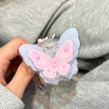 Heart Butterfly Sticky Retractable Foldable Phone Stand, Girly Delicate Design Brightens Festive Atmosphere, Portable Practical Daily Phone Holder, Birthday Party Heartwarming Present - Multicolor - View 6