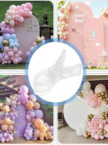 3.5-Inch Large Transparent Balloon Arch Clips, Plastic Spring Clamps For Background Decor, Birthday Party, Beach Towel Crafts, Swimming Pool Photography Studio - A - View 5