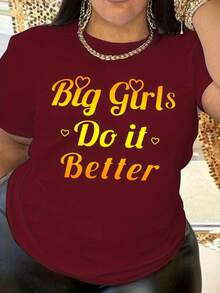 Talla - Talla - Camiseta con Estampado de Lema Degradado Big Do It Better - Negro - Ver 6
