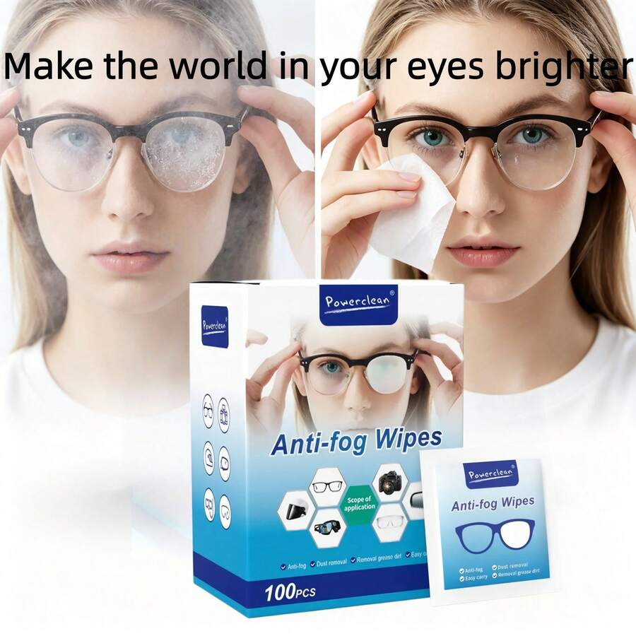 100 Sheets Of Anti-Fog Eyeglass Cleaning Tissues. One-Time Eyeglass Cloths, Quick-Drying Lens Cleaning Wipes. Suitable For Swimming Goggles, Ski Masks, Cameras, Mobile Phones, Computer Screens, Bulb Cleaning. Suitable For Home And Travel Use. Single Package For Easy Carrying. Essential Item. - trắng - Xem 1