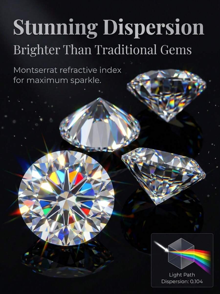 This Lab-Grown Synthetic Moissanite, With D Color And VS-VVS Clarity, Is Available As A Single 1-Carat Round-Cut Gemstone. It Is Ideal For Creating Jewelry Such As Earrings, Rings, And Necklaces.