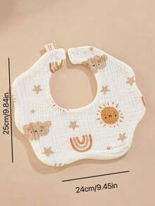 7/6/2pcs Set Newborn Cotton Bibs, Adjustable & Stretchable Cotton Bibs - Multicolor - View 11