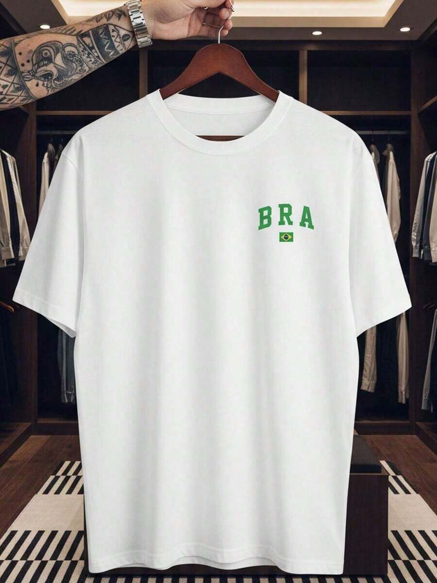 Unisex T-Shirt Supporting The Brazilian National Football Team - Men's And Women's 100% Cotton, Casual, Crew Neck - trắng - Xem 1