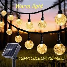 5m/7m/12m 6/15/30m Guirlande lumineuse à bulles, décoration de jardin extérieur, lumières LED de camping (multicolore), décorations de fête d'Halloween et de Noël, avec technologie de batterie solaire au nickel - Lampe solaire à bulles - Voir 11