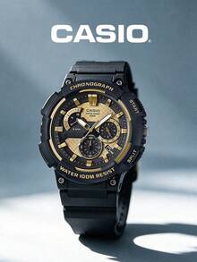 Casio Sport Daily Essential Unisex Black Resin Digital Watch, 100m Water Resistant Wristwatch With Alarm, Stopwatch, Countdown Timer, Backlight, MCW-200H-9A - Black - View 1