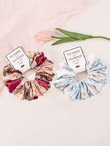 1pc Plaid Scrunchie, Fashionable Everyday Streetwear Versatile Hair Accessory, Elastic Hair Tie Ponytail - Multicolor - View 3