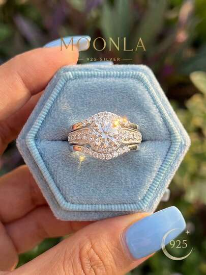 1pc 925 Sterling Silver Unique Fashion Zirconia Ring, Suitable For Engagement, Wedding, Party, Daily Wear, An Ideal Luxury Jewelry Choice For Women