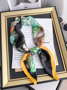 1 pieza Pañuelo de cabeza con estampado de flor de anacardo, pañuelo de moda versátil adecuado para uso diario - Multicolor - Ver 10