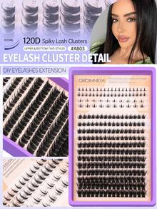 250 pezzi di estensioni ciglie GROINNEYA 120D, ciglie a punte e ciglie inferiori da 6-18 mm di lunghezza mista, ciglie finte sottili e lunghe, set di ciuffetti singoli, portatile e facile da usare, forniture per tecnici di ciglie per la vita quotidiana, feste e varie occasioni - D - Visualizzare 3