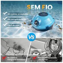 INSE Y10 Cordless Robotic Pool Cleaner, 90-Min Runtime, Auto-Docking, For Flat-Bottom Pools Up To 102 M² - Blue - View 7