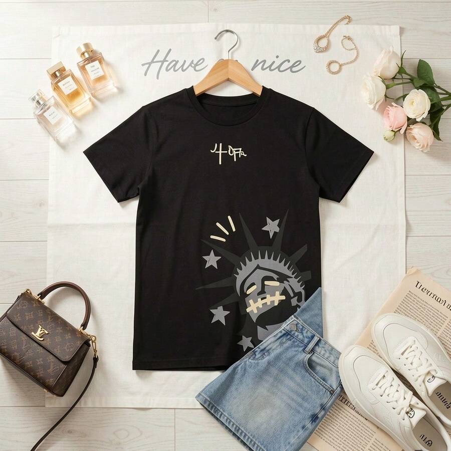 Camiseta De Gama Alta Utopia  Para Hombre - Negro - Ver 1
