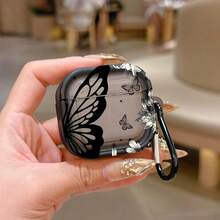 Sexy Black Lip Design Protective Case Compatible With Apple Earphones, Transparent Black Earphone Shock-Proof Cover, Only Compatible With Apple Bluetooth Earphones - Black - View 5