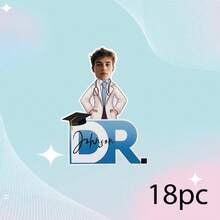 9/18/36入客製化畢業「DR.」貼紙、客製照片醫生畢業貼紙，醫學院畢業派對小禮品，適用於禮品袋、瓶子，醫學生畢業派對用品與學校用品 - 彩色 - 查看 14