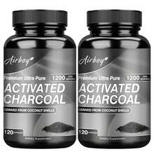 XEMENRY Activated Charcoal Capsules - Supports Respiratory And Immune System Health, Promotes Liver And Kidney Detoxification, Non-GMO - 120pcs - Two bottle - More favorable(兩瓶) - 查看 9