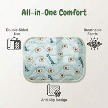 1pc Cute Fruit Pattern Pet Cooling Mat, Summer Ice Silk Breathable Anti-Slip Washable Pet Bed Mat, Essential For Small Animals Cats Dogs Rabbits, Indoor Outdoor Cage Liner - Multicolor - View 11