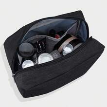 DCVU-Bolsa pequeña de lona con cierre de, estuche de viaje para maquillaje, bolsa de cosméticos, accesorios electrónicos portátiles, organizar, pequeña bolsa para bolso ( 15cm x 10cm x 5cm)-CDBY - Negro 10 piezas - Ver 7