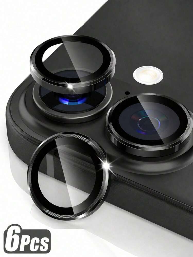 Bộ 6 miếng dán bảo vệ ống kính camera bằng kính cường lực siêu trong suốt chống trầy xước - Dành cho iPhone 17 Pro Max/17 Pro/17 Air/17, 16 (6.1 inch) và 16 Plus (6.7 inch), kính cường lực 9H, ốp lưng kim loại độc lập, độ trong suốt cao, phù hợp với 15 Pro Max, 14 Pro Max, 13, 12, 11, 15 Pro, 15 Plus, 14 Pro - Vừa khít hoàn hảo với ốp lưng điện thoại (3 miếng màu đen) - 6 cái - Xem 27