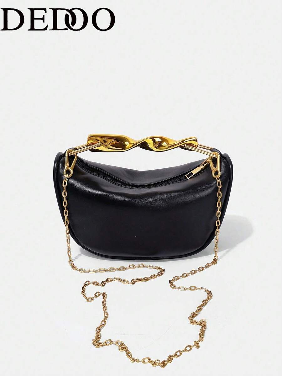 2025 New Unique Design PU Leather Handbag/Shoulder Bag, Metal Handle, High-End Quality