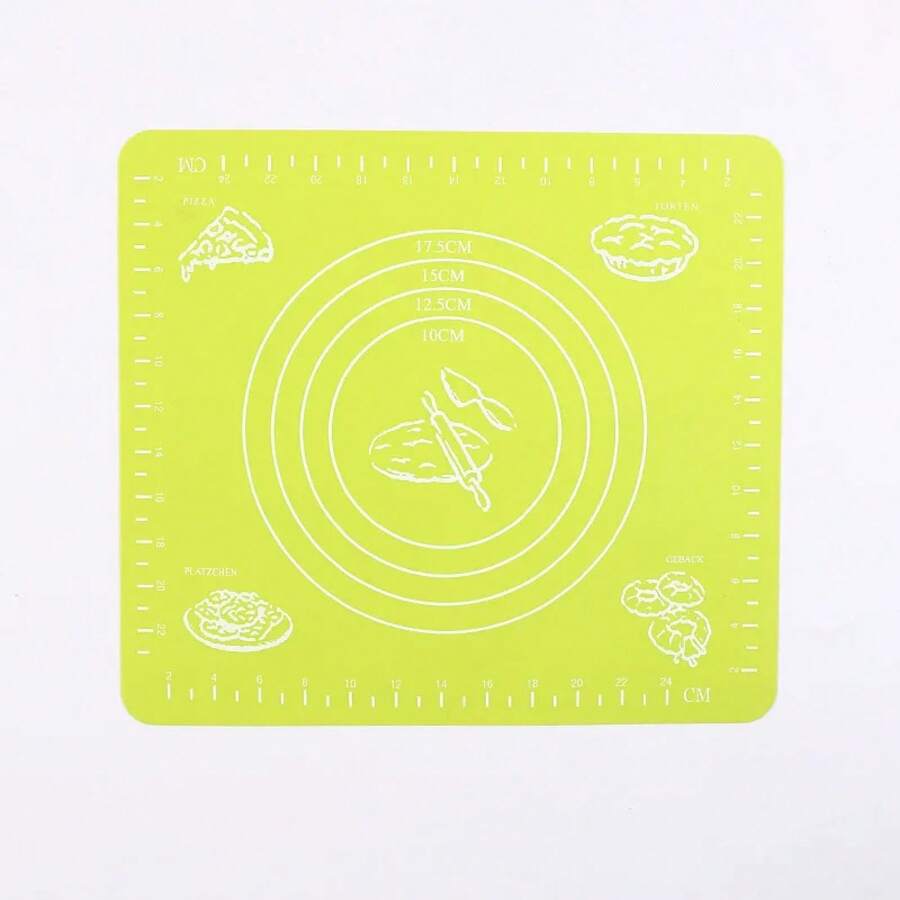 5 Sizes Silicone Baking Mat, Kneading Mat, Pizza Mat, Non-Stick Cake Mat, Cake Baking Tool, Kitchen Utensils - Green - View 1