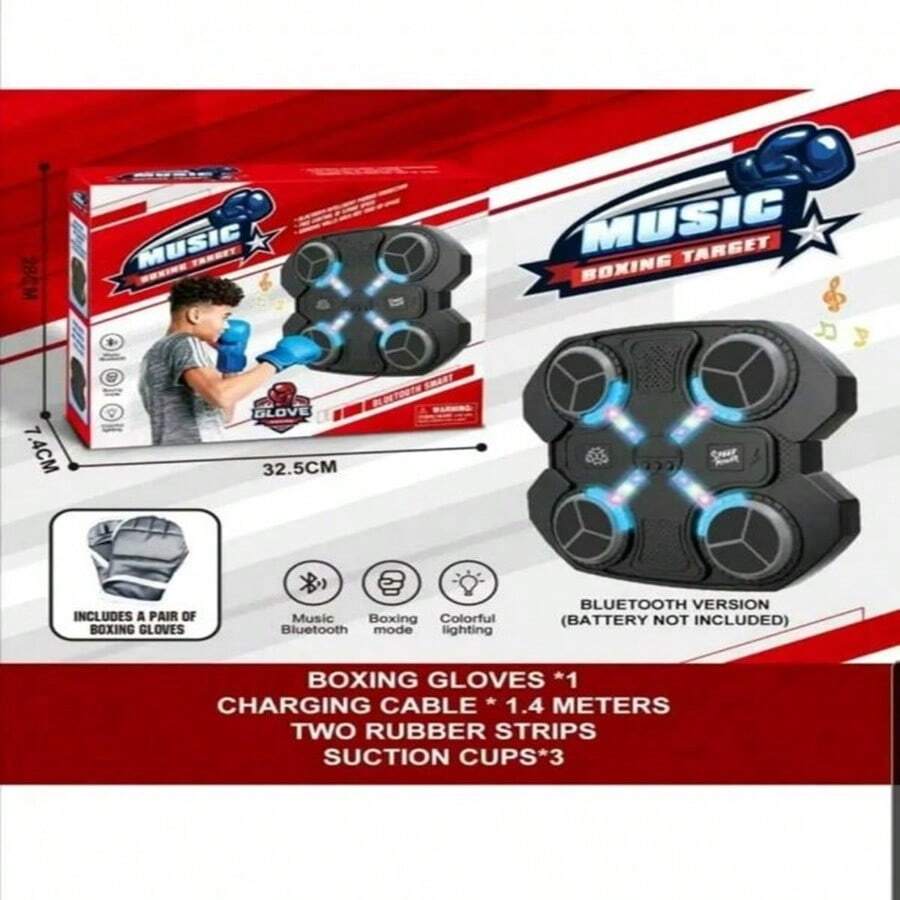 Wall-Mounted Boxing Toy, Electric Smart Training Boxing Machine, Musical Boxing Target. Ideal For Daily Exercise And Fun. For Children And Adults. - Black - View 1
