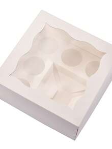 1/10 Pcs Baking Supplies Box, Lunch Box With 5 Cupcake Slots And 1 Dessert Tray, Cupcake Baking Supplies Box, Desserts, Donuts, Suitable For Wedding Party - White - View 8