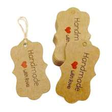 100 pezzi + 20 metri di corda di canapa 3x5cm, confezione regalo fatta a mano per ringraziare, cartellino appendibile, cartellino per prodotti da forno - Biglietto di ringraziamento fatto a mano per confezionare i regali - Visualizzare 37