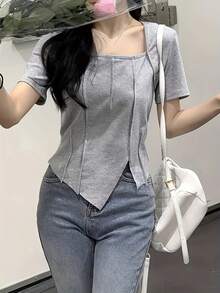 Women Tops - Grey - View 5