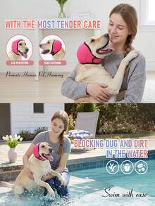 1pc Dog Scarf Pet Headwear, Swimming & Shock-Proof Dog Ear Cover, Noise Anxiety Relief, Retractable Waterproof Ear Protector With Soothing Cap Design, Ideal For Pet Care, Hematoma, Grooming, Head/Ear Protection Gear - Multicolor - View 5