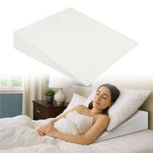 Wedge Cushion For Bed And Sofa – Memory Foam Back Support Pillow, Reading - White (65cm) - View 7