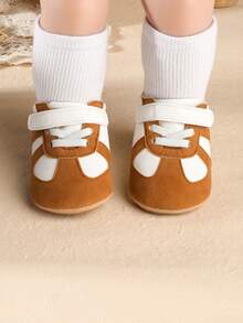 1 Pair Infant Boy Colorblock Flat Casual Versatile Anti-Kick Sports Shoes Suitable For Spring And Autumn - Brown - View 7