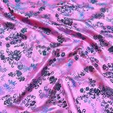 1 tấm vải jacquard màu hồng với họa tiết hoa tinh tế, chất liệu dệt trang trí thanh lịch, thích hợp cho khăn trải bàn, rèm cửa, váy, quần áo và các sản phẩm thủ công DIY. - Vải Jacquard - Xem 3