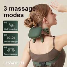 USB Rechargeable 6D Hand-Simulated Neck And Shoulder Massager, Cordless Electric Massage Device With 3 Modes & 2 Heat Settings For Back, Arms, Legs, Portable Deep Kneading Massager, Ideal Gift For Parents - Multicolor - View 8