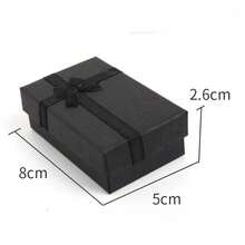 24/10/1 Jewelry Gift Box Set: Empty Jewelry Boxes, Suitable For Holding Small Gifts, Multiple Colors Available, Equipped With Ribbon Bows, Suitable For Anniversary, Wedding, Jewelry Display And Packaging, Beading And Jewelry Making Occasions - Black - View 13