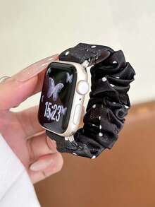 Huastonband 1件編織彈性尼龍透氣舒適運動手錶錶帶，適用女性，兼容 38/40/41mm、42/44/45/46/49mm，兼容 Ultra3/2/1/Se/S11/S10/S9/S8/S7/S6/S5/S4/S3/S2/S1，適合戶外運動健身，年輕時尚男女夏季海灘配件，度假禮物 - 黑色 - 查看 4