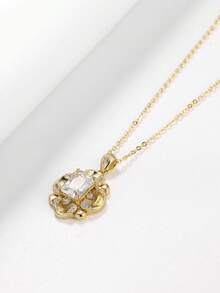 Collar con colgante de plata de ley S925 estilo vintage de corte, joyería versátil para uso diario para mujeres, regalo para novia, esposa, mamá en cumpleaños y aniversario - Multicolor - Ver 3