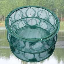Folding Fishing Net, Convenient For Carrying Outdoor Fishing Nets For Catching Shrimp. - Dark Green - View 1