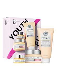 IT Cosmetics [Bộ sản phẩm chăm sóc da] Bộ dưỡng ẩm chống lão hóa 24/7 (2 món) (Kem dưỡng 60ml + Kem dưỡng đêm 60ml) + Bộ dưỡng ẩm chống lão hóa trẻ trung (3 món) (Kem mắt 30ml + Kem dưỡng 60ml + Sữa rửa mặt 148ml) 2oz/60ml*2 + 0.5oz/30ml + 2oz/60ml + 5oz/148ml - Phù hợp với mọi loại da - Xem 4
