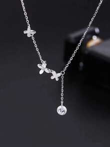 1pc S925 Sterling Silver Exquisite Butterfly Tassel Anklet For Women, Niche Design, Ins Style, Light Luxury, Sweet And Cute, Birthday Gift For Friends And Besties, Versatile For Daily Commute And Casual Wear - Butterfly - View 2