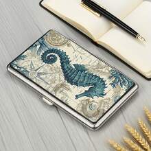 A Seahorse Sketch Artwork, With A Metal Casing That Is Moisture-Proof, And A Compartment For Easy Carrying, Making It Ideal For Personalized Collections. It Is Moisture-Proof And Pressure-Resistant, Compatible With Long Pipes, And Perfect As A Gift - 1 - View 7