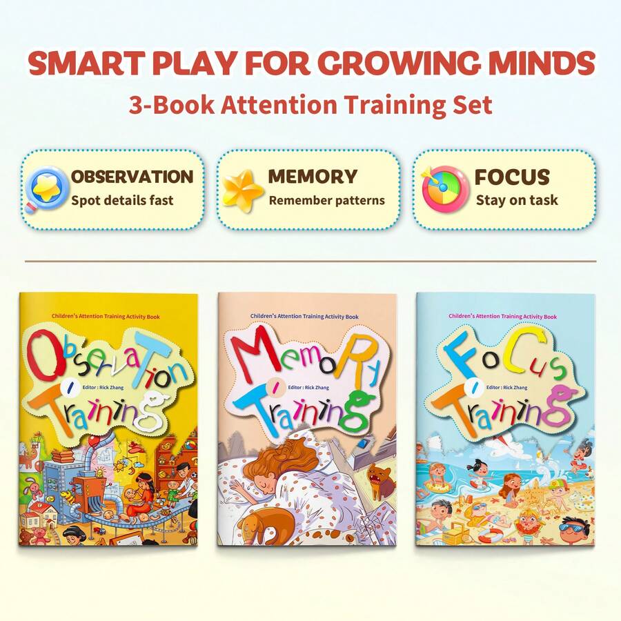 Kids Attention Training Reading Game Book, Observation Memory And Focus Activity Series For Brain Practice And Early Learning - Kids Attention Training Reading Game Book - View 1