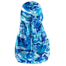 ZTZI Men's Silk Camo Durag Set - Street Style Pirate Hats & Long Tail Headscarves Camouflage Pattern Polyester (Polyester) Durag Solid Color All Season - K Multi-color - View 2